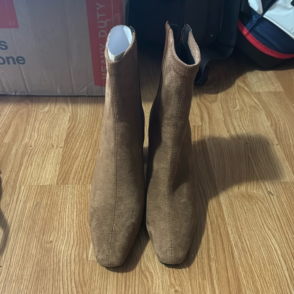 Brown suede boots
